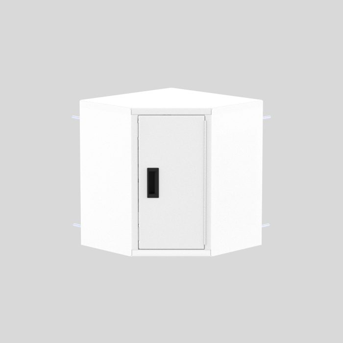 Corner Wall Cabinet, right hinge, with shelf White
