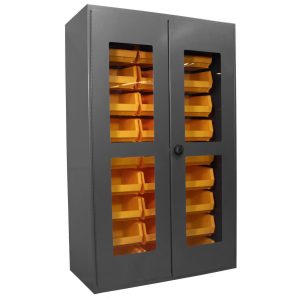 Access Control Clear-View Cabinet, Full Bins, 48x78"