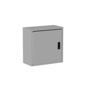 24" Wall Cabinet, left hinge, with shelf, Silver