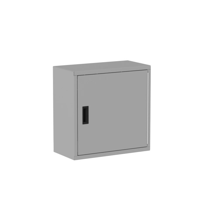24" Wall Cabinet, right hinge, with shelf, 24"W x 12"D x 24"H, Silver