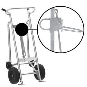 4-Wheel Drum Hand Truck, Aluminum, Pneumatic Wheels, Plastic Drum Chime Hook