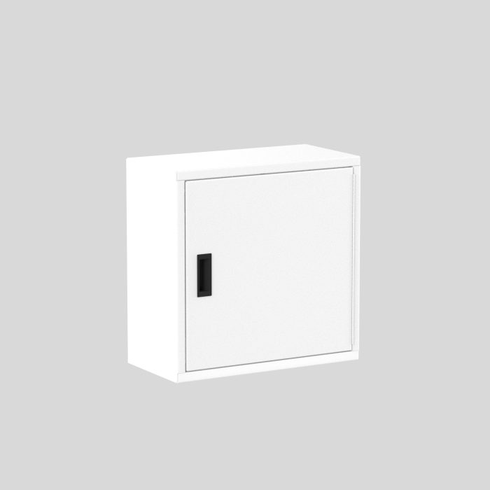24" Wall Cabinet, right hinge, with shelf, White