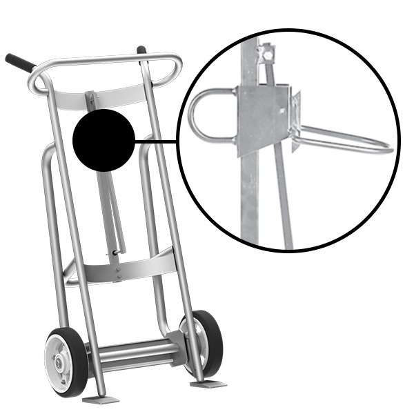 2-Wheel Drum Hand Truck, Aluminum, Solid Rubber Wheels, Plastic Drum Chime Hook
