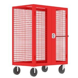 Security Cart, 60x30", (1) Shelf, Red