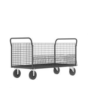 4-Sided Platform Cage Cart, 60x30", Gray