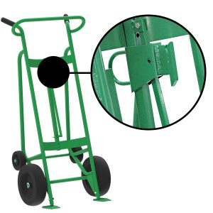 4-Wheel Drum Hand Truck, Steel, Pneumatic Wheels, Fiber Drum Chime Hook