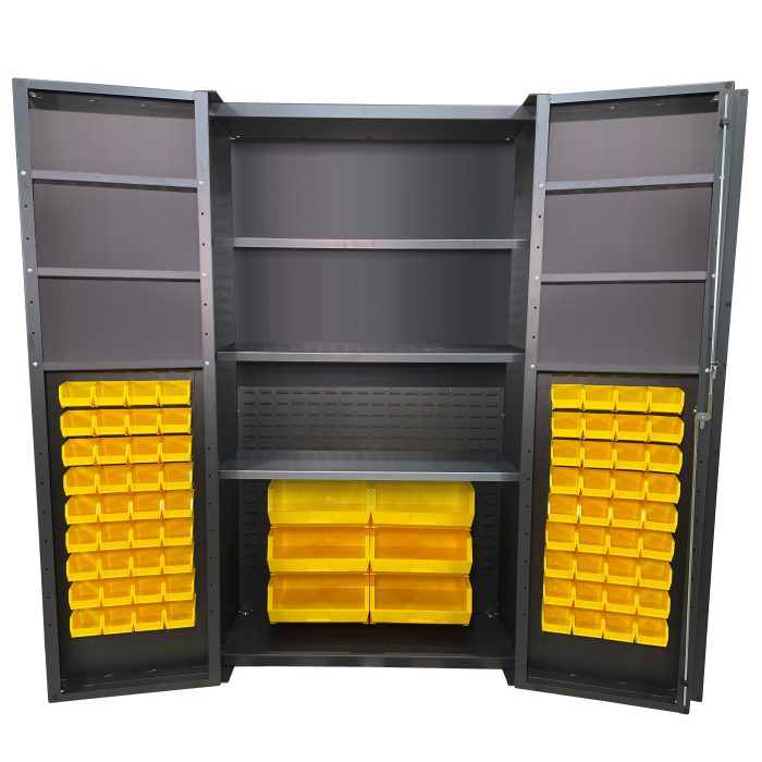 Deep Door Bin & Shelf Cabinet, Half Bins, 48x84"
