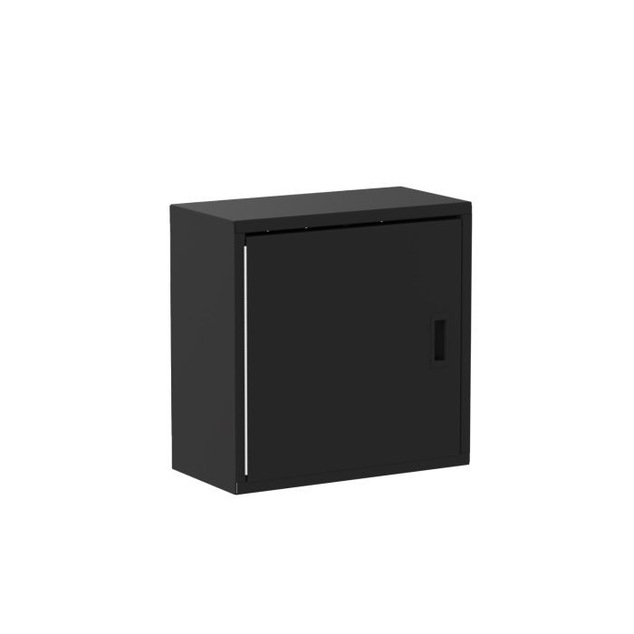 24" Wall Cabinet, left hinge, with shelf, Black