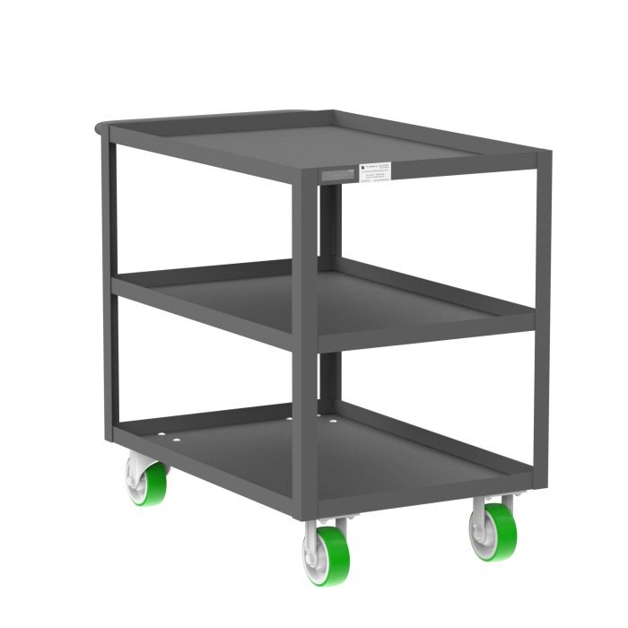 3-Shelf 12 Gauge Utility Cart, 36x24", Gray