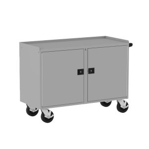 48" Deluxe Mobile Workbench, (2) Doors, Silver
