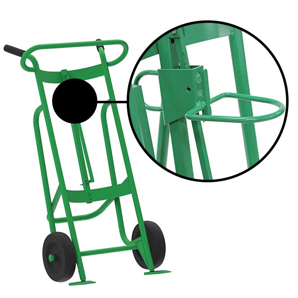 2-Wheel Drum Hand Truck, Steel, Mold-On Rubber Wheels, Plastic Drum Chime Hook