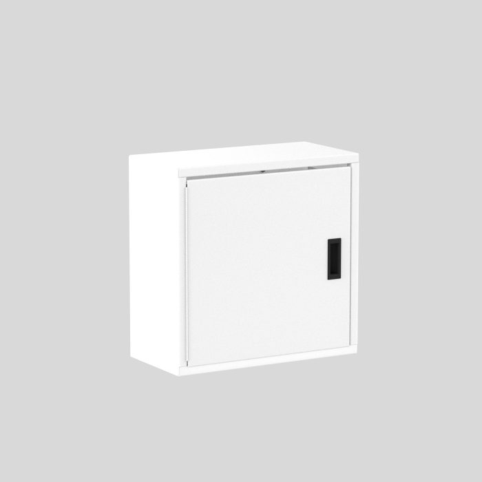 24" Wall Cabinet, left hinge, with shelf, White