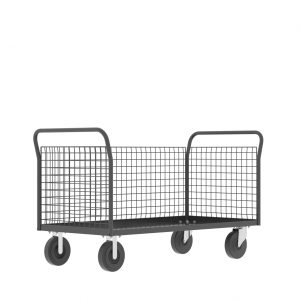 3-Sided Platform Cage Cart, 60x30", Gray