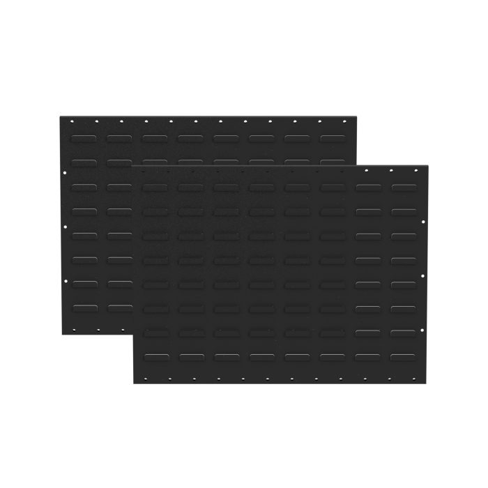 Louvered Wall Panels (2-Pack), 24x18", Black