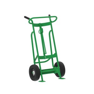 2-Wheel Drum Hand Truck, Steel, Pneumatic Wheels, Hand Brake