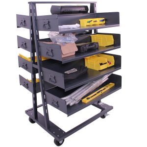 Double-sided Heavy Duty A-Frame Cart, (8) Large Trays