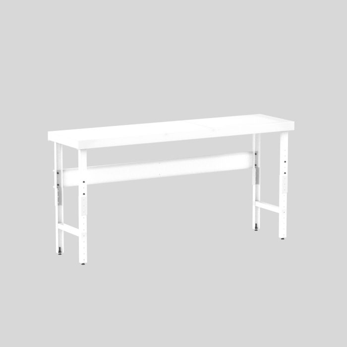 Deluxe Work Table, adjustable height, 84x22", White