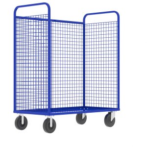 3-Sided Stock Picking Cage Cart, Blue