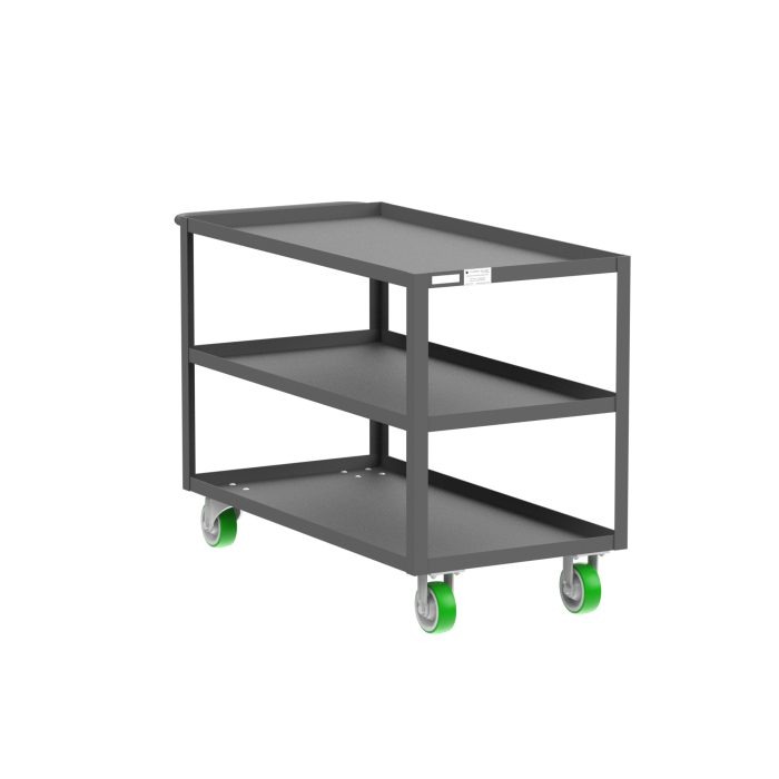 3-Shelf 12 Gauge Utility Cart, 48x24", Gray