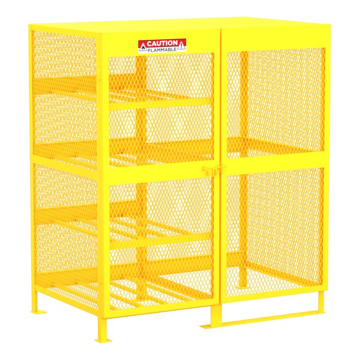 Gas Cylinder Storage Cabinet, Horizontal/Vertical Combo,18 Cylinders