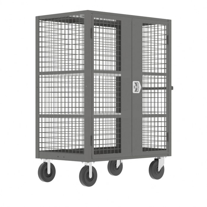 Security Cart, 48x24", (2) Shelves, Gray